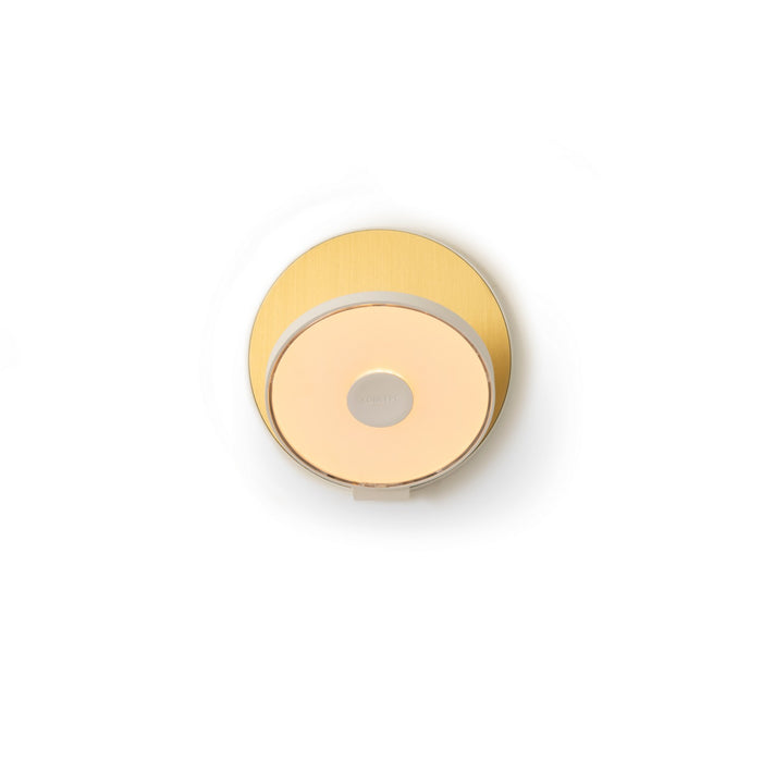 Koncept GRW-S-MWT-BRS-HW LED Wall Sconce, Matte White, Brushed Brass