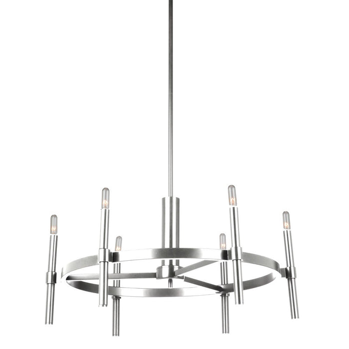 Artcraft AC10666PN Six Light Chandelier, Polished Nickel