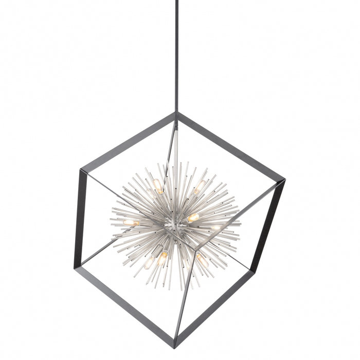 Artcraft AC11441CH 12 Light Chandelier, Matte Black & Chrome