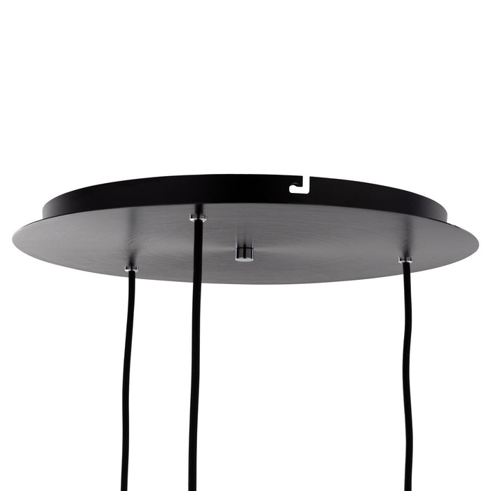 Artcraft AC11523SM Three Light Chandelier, Satin Black & Smoke Glass