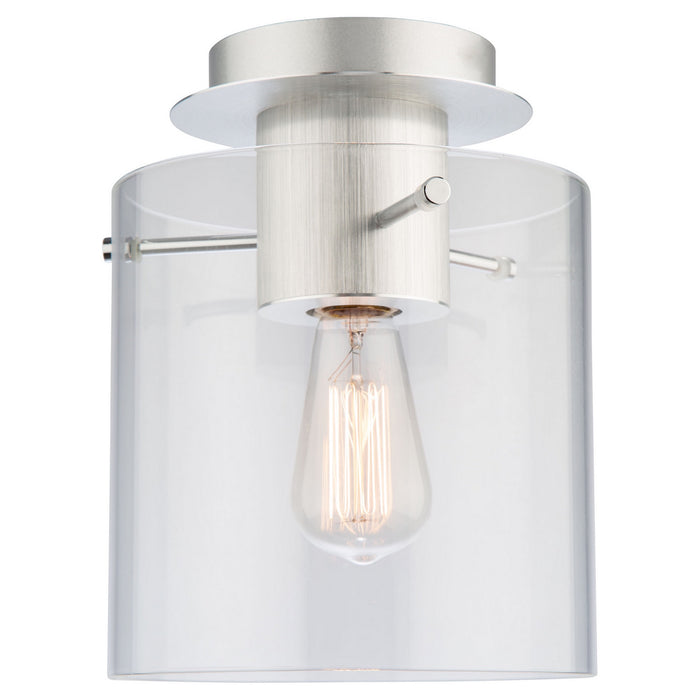 Artcraft AC11524CL Three Light Flush Mount, Brushed Aluminum & Clear Glass