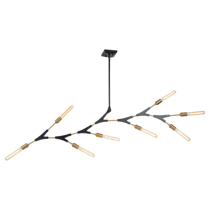 Artcraft AC11538 Eight Light Chandelier, Black & Harvest Brass