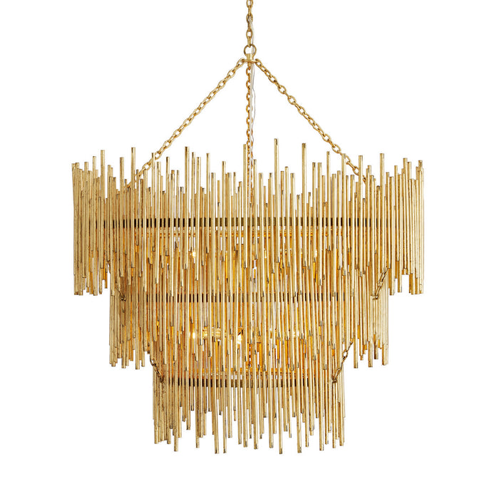 Arteriors 84033 12 Light Chandelier, Gold Leaf