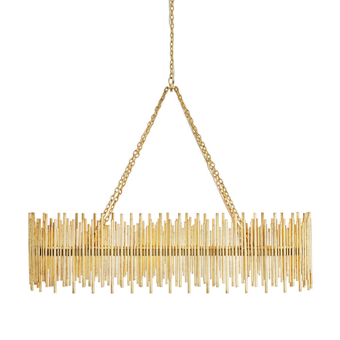 Arteriors 84038 Ten Light Chandelier, Gold Leaf