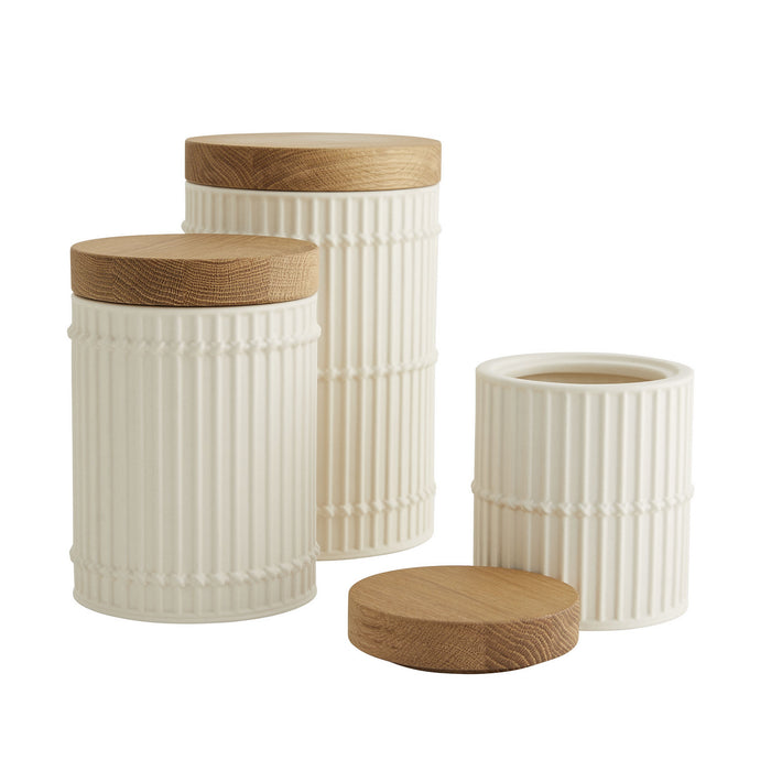 Arteriors DW1000 Canister, set of 3, Matte Ivory