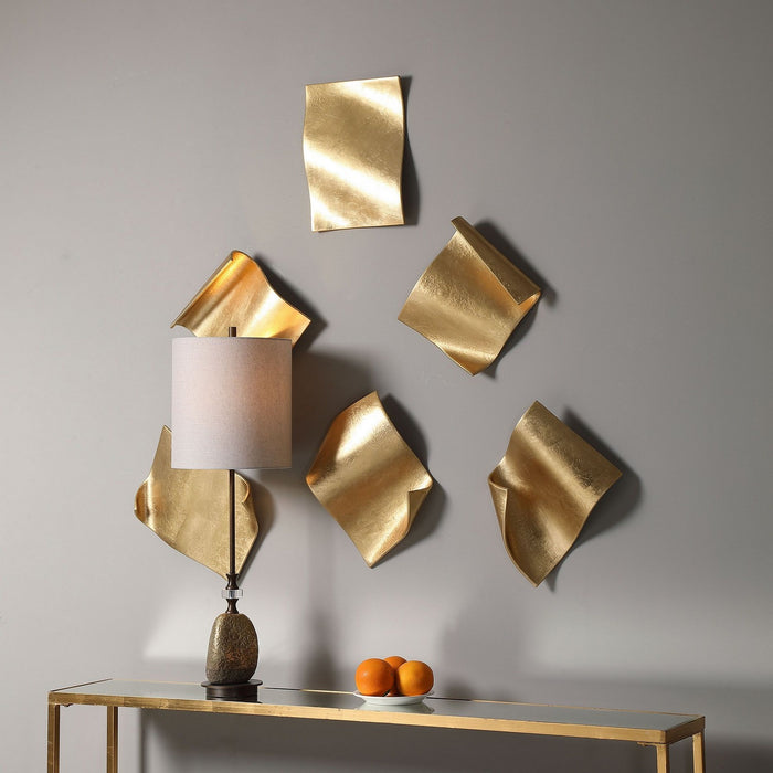 Uttermost 04258 Wall Decor, S/6, Gold Leaf