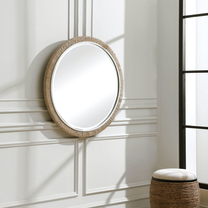 Uttermost 09668 Mirror, Banana Leaf And Matte White