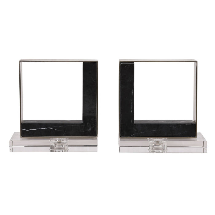 Uttermost 17865 Bookends, S/2, Brushed Nickel