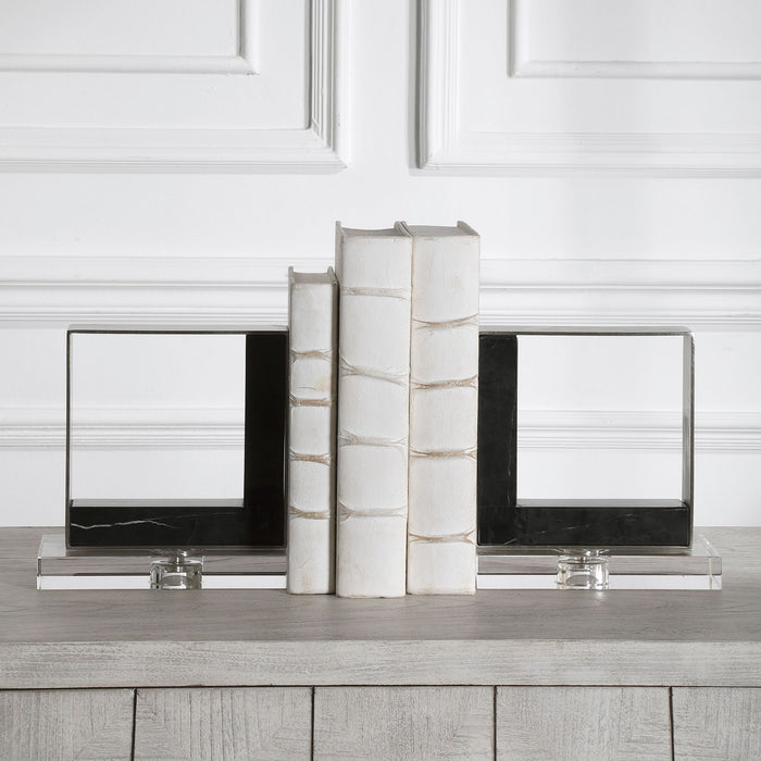 Uttermost 17865 Bookends, S/2, Brushed Nickel