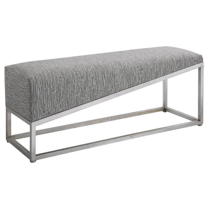 Uttermost 23565 Bench, Brushed Silver Leaf
