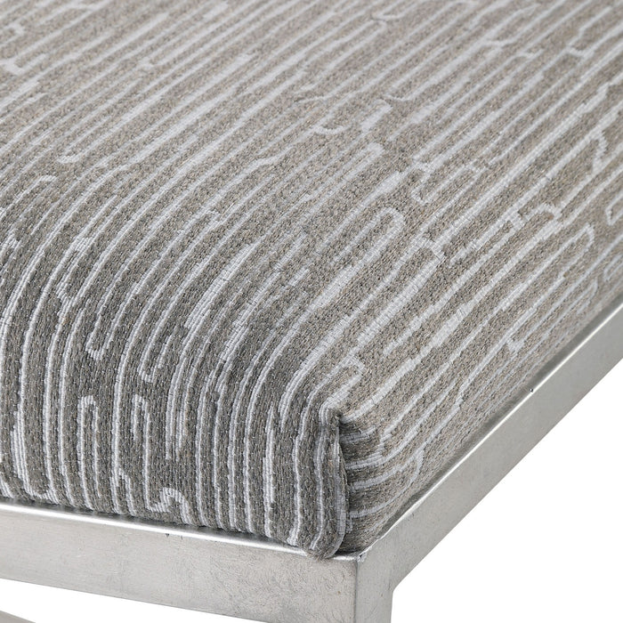 Uttermost 23565 Bench, Brushed Silver Leaf