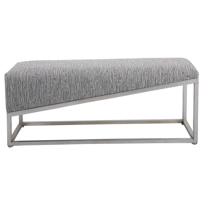 Uttermost 23565 Bench, Brushed Silver Leaf