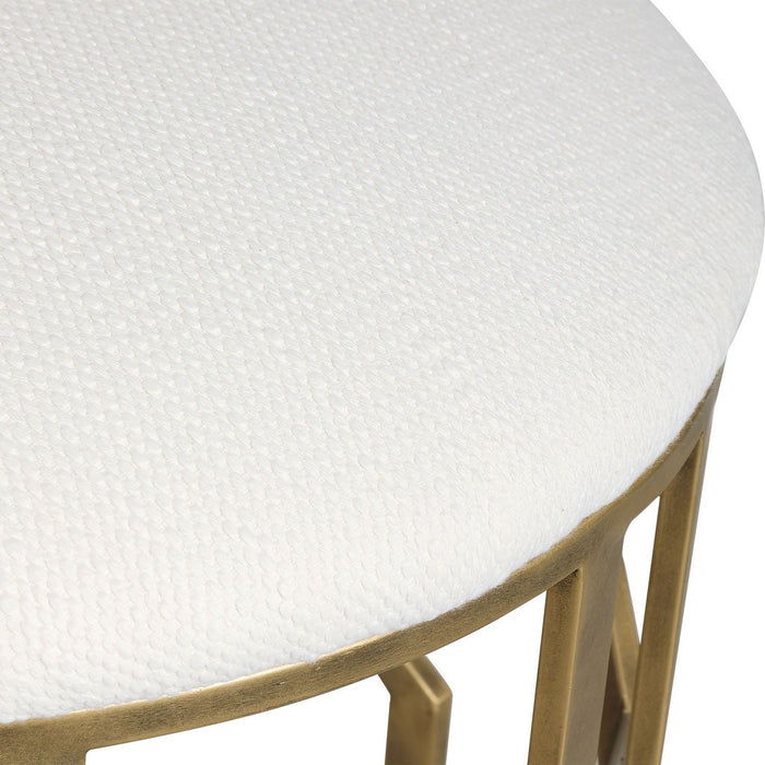 Uttermost 23579 Accent Stool, Antique Brushed Brass