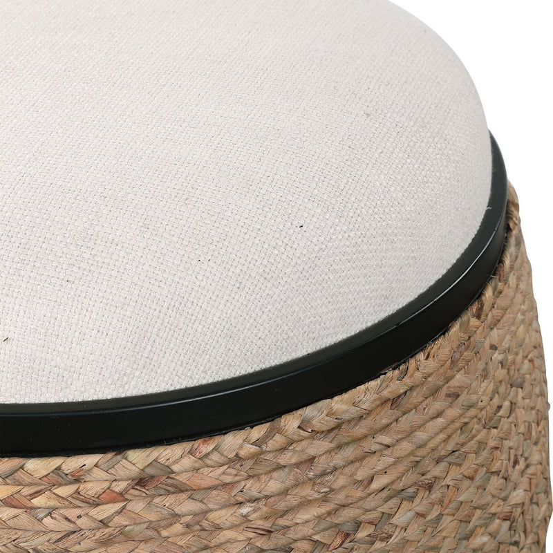 Uttermost 23582 Accent Stool, Matte Black Iron
