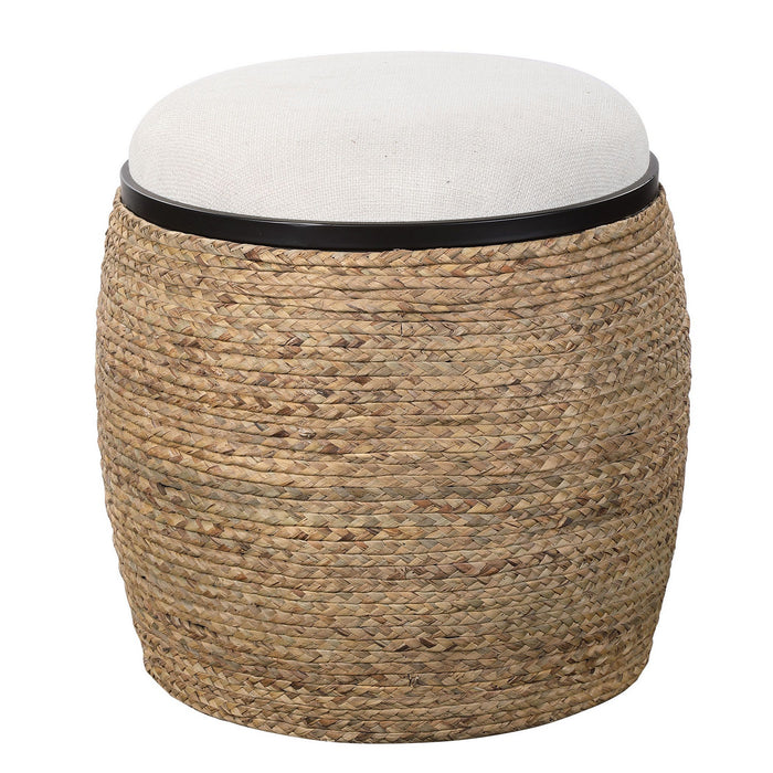 Uttermost 23582 Accent Stool, Matte Black Iron