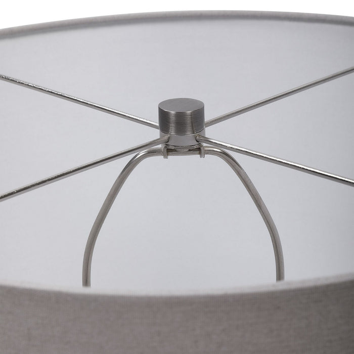 Uttermost 28389-1 One Light Table Lamp, Brushed Nickel
