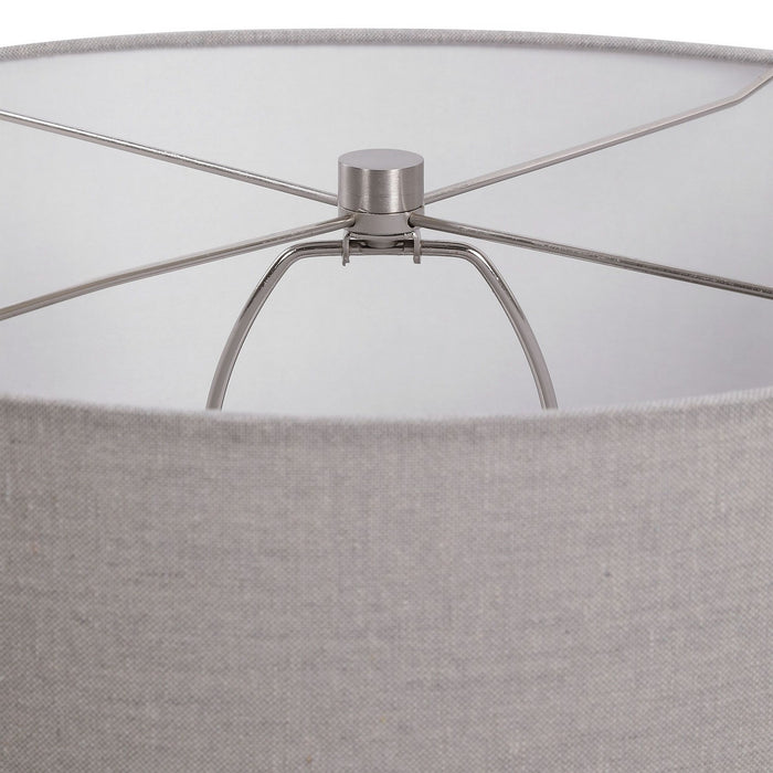 Uttermost 28391-1 One Light Table Lamp, Brushed Nickel