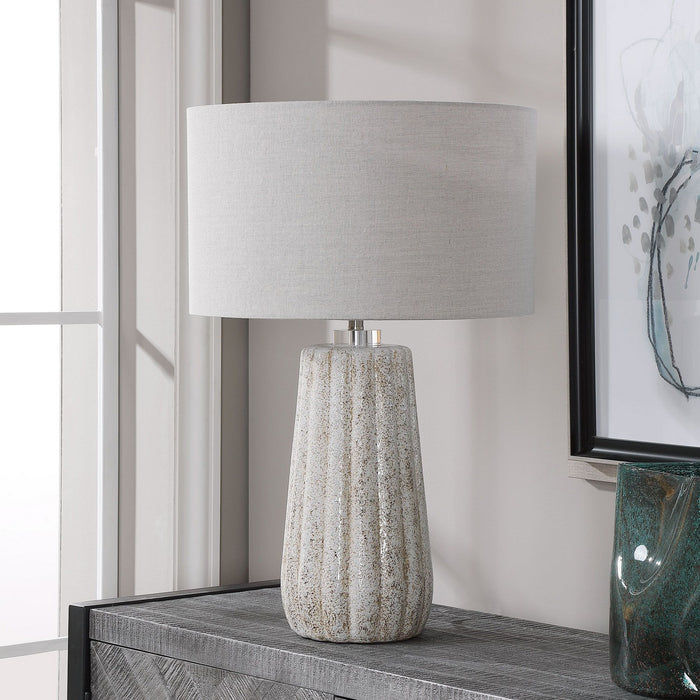 Uttermost 28391-1 One Light Table Lamp, Brushed Nickel
