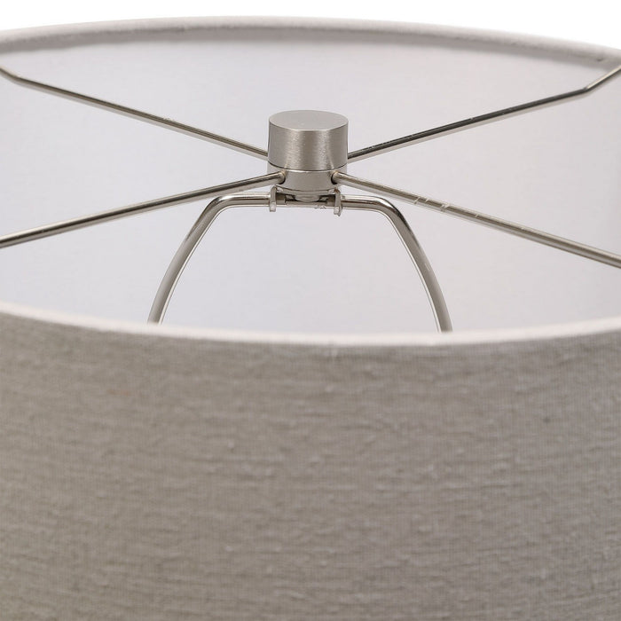 Uttermost 28395-1 One Light Table Lamp, Brushed Nickel