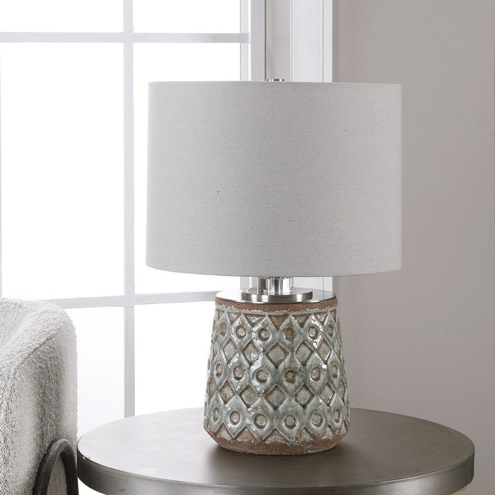 Uttermost 28395-1 One Light Table Lamp, Brushed Nickel