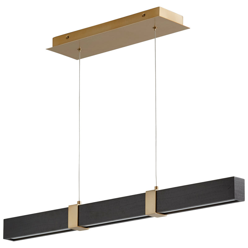 Quorum 3-36-1540 LED Pendant, Aged Brass|Black Oak
