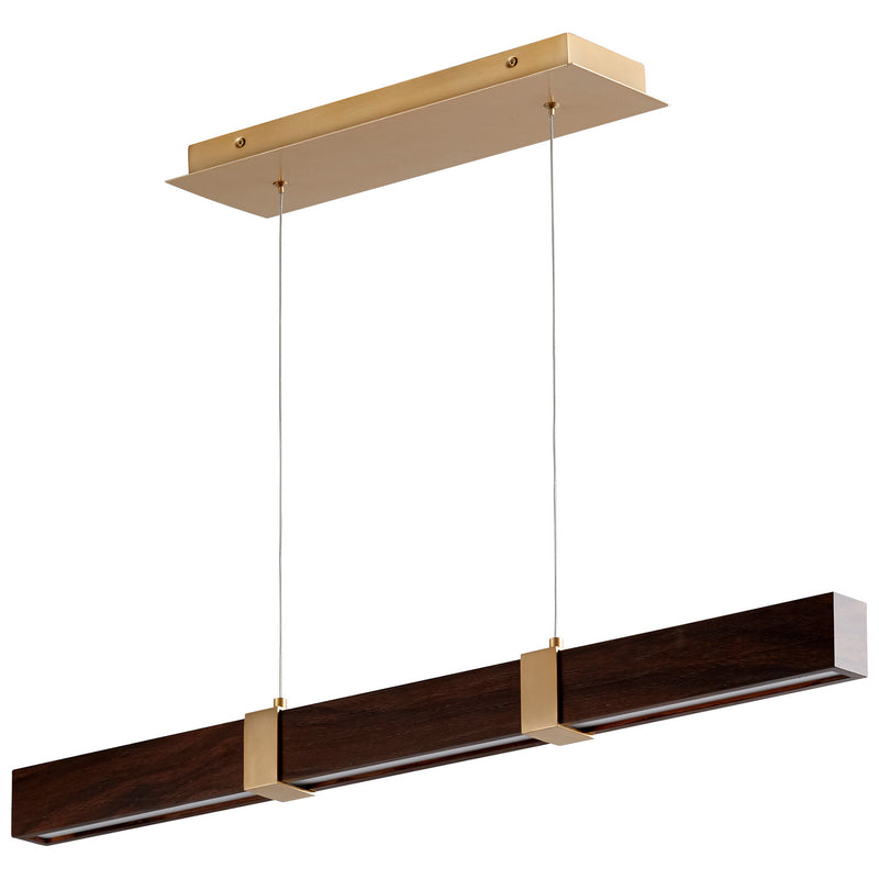 Quorum 3-36-2440 LED Pendant, Aged Brass|Walnut