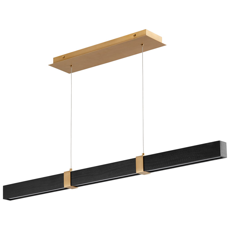 Quorum 3-48-1540 LED Pendant, Aged Brass|Black Oak