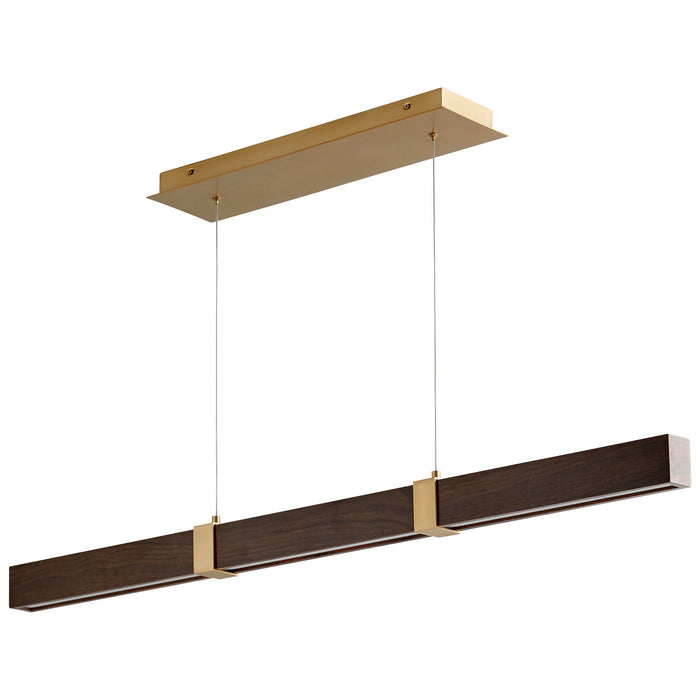 Oxygen 3-48-2440 LED Pendant, Aged Brass W/ Walnut