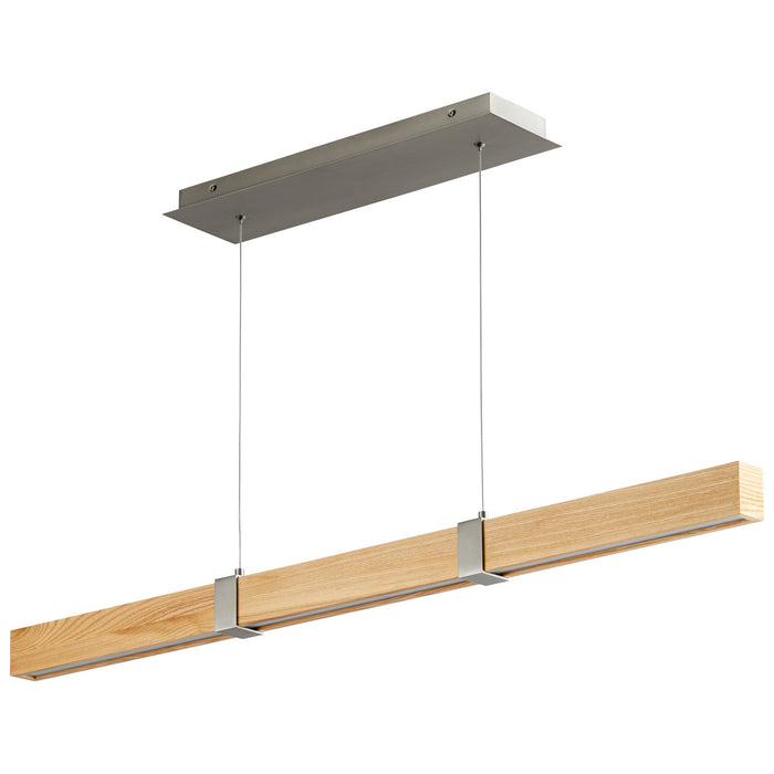 Oxygen 3-48-5224 LED Pendant, Satin Nickel W/ White Oak