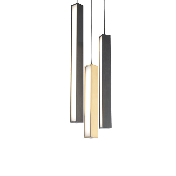 Modern Forms PD-64803R-BK/AB-BK LED Pendant, Black/Aged Brass & Black
