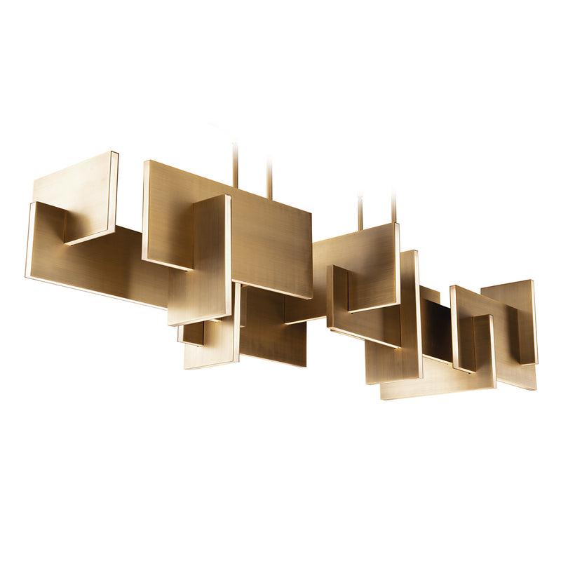 Modern Forms PD-79058-AB LED Linear Pendant, Aged Brass