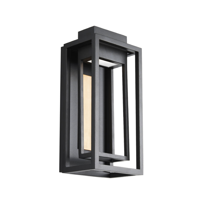 Modern Forms WS-W57014-BK/AB LED Outdoor Wall Sconce, Black & Aged Brass