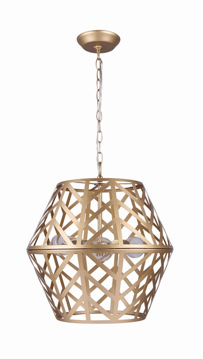 Canarm ICH635B03PGD17 Three Light Chandelier, Painted Gold