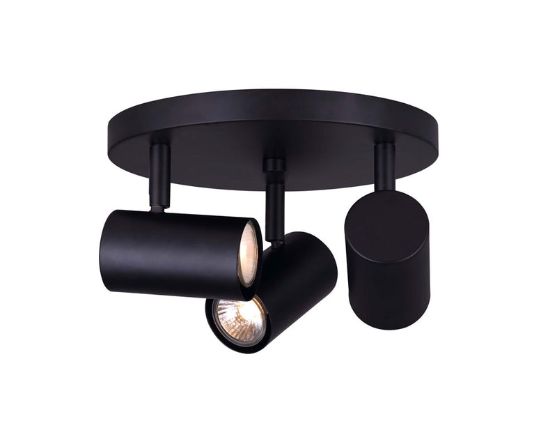 Canarm ICW1022A03BK10 Three Light Ceiling/Wall Mount, Black