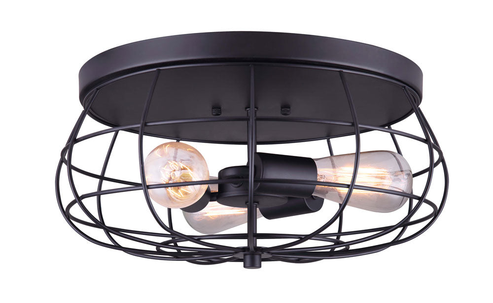 Canarm IFM640B16BK Three Light Flush Mount, Black