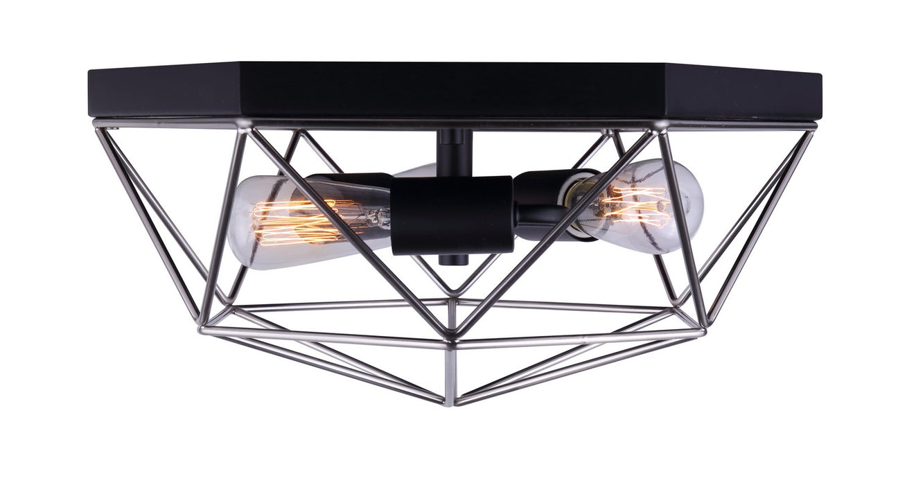 Canarm IFM676A15BKN Three Light Flush Mount, Metal