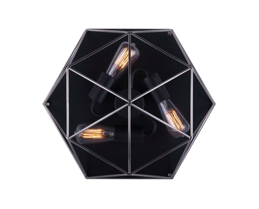 Canarm IFM676A15BKN Three Light Flush Mount, Metal
