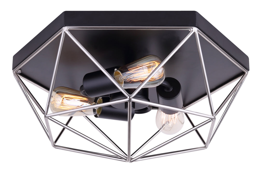 Canarm IFM676A15BKN Three Light Flush Mount, Metal