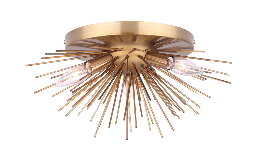 Canarm IFM709A15GD Three Light Flush Mount, Gold