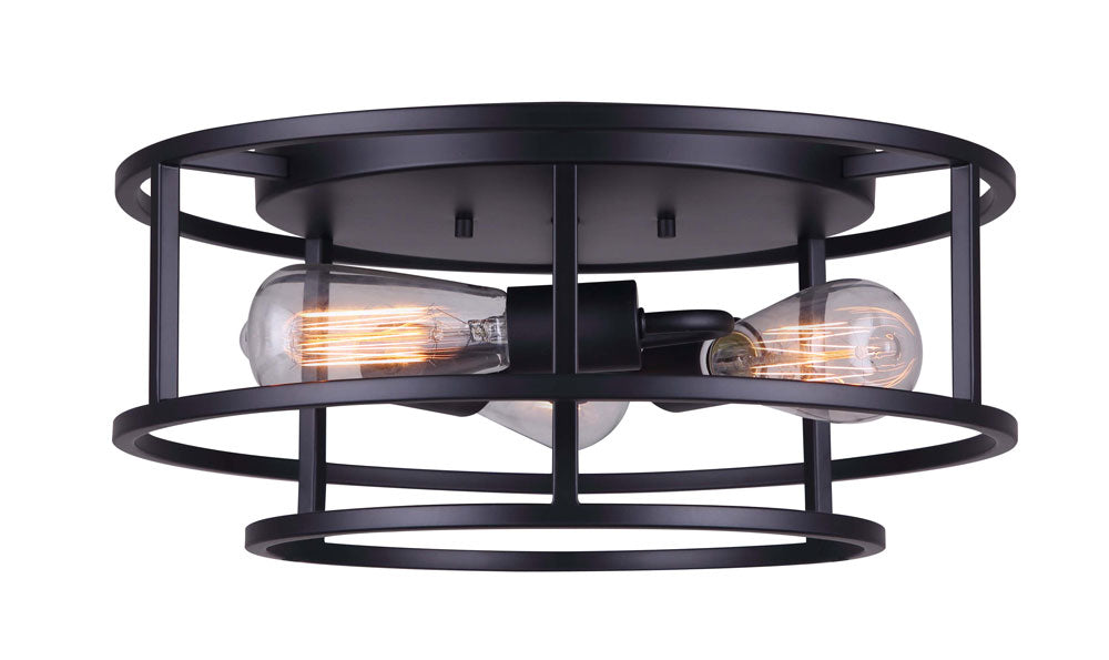 Canarm IFM757A16BK Three Light Flush Mount, Black