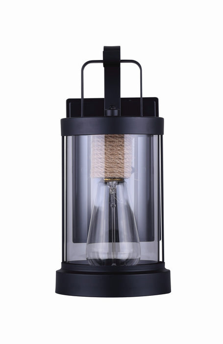 Canarm IOL457BKR One Light Outdoor Lantern, Matte Black And Rope