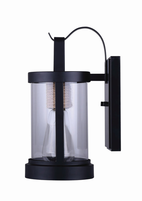 Canarm IOL457BKR One Light Outdoor Lantern, Matte Black And Rope