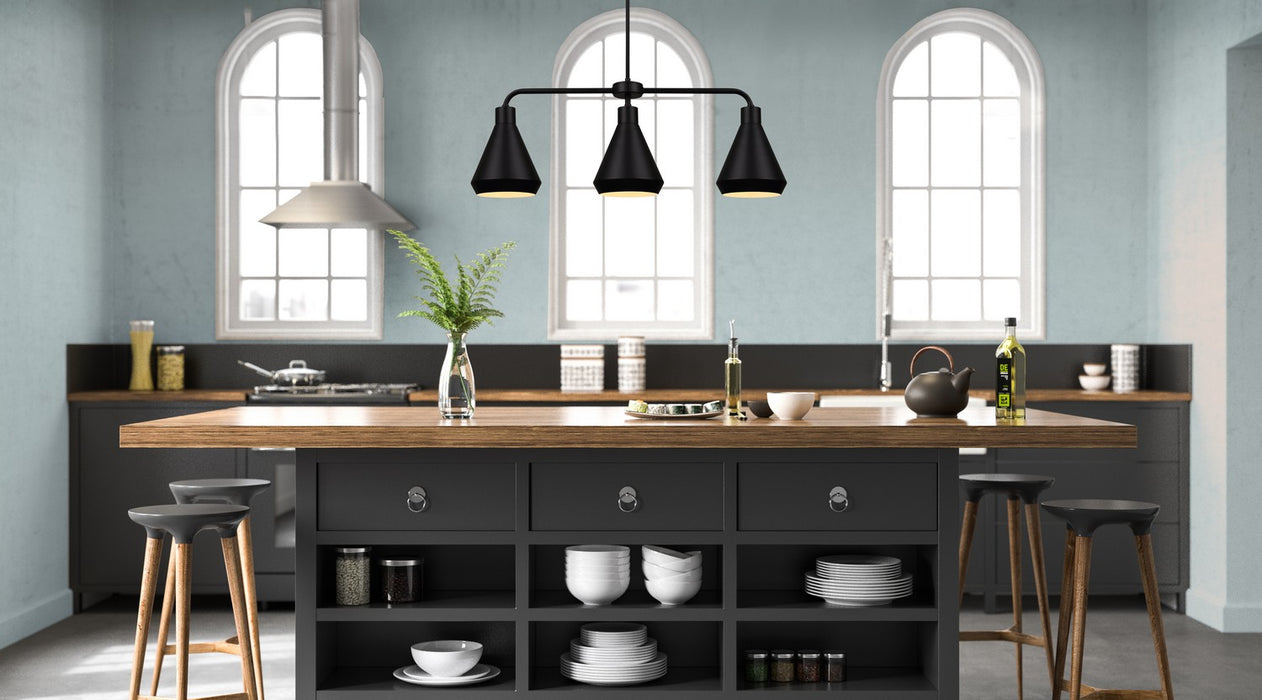 Canarm IPL1020A03BK Three Light Pendant, Black