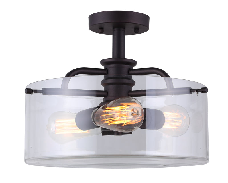 Canarm ISF679A03ORB Three Light Semi Flush Mount, Oil Rubbed Bronze