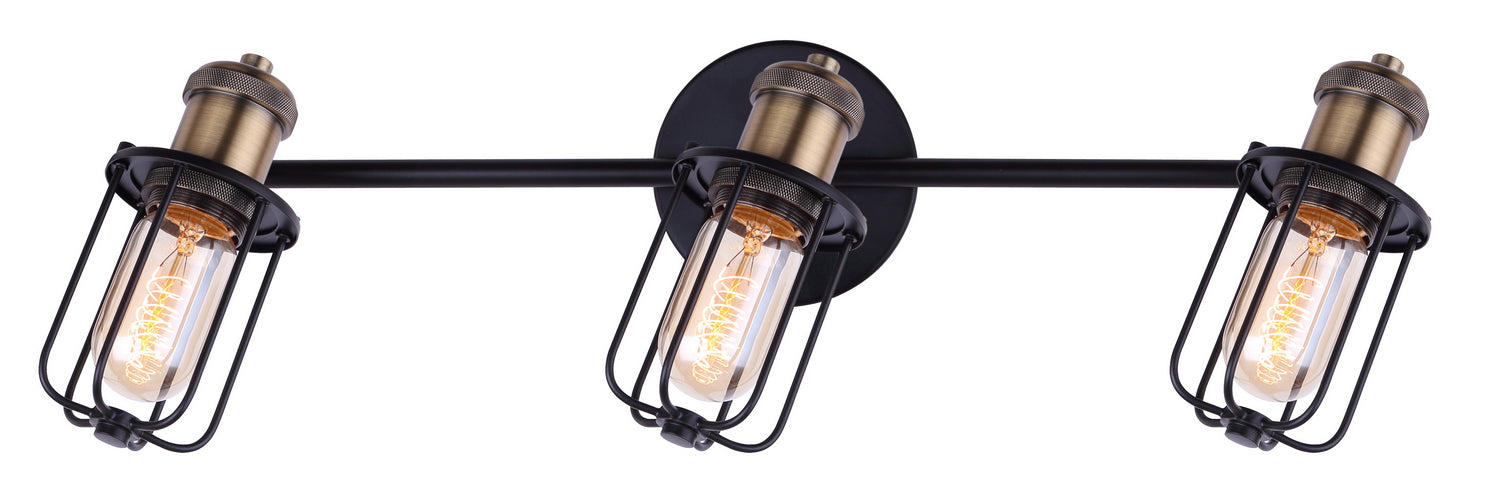 Canarm IT704A03BKG Three Light Track, Matte Black And Gold