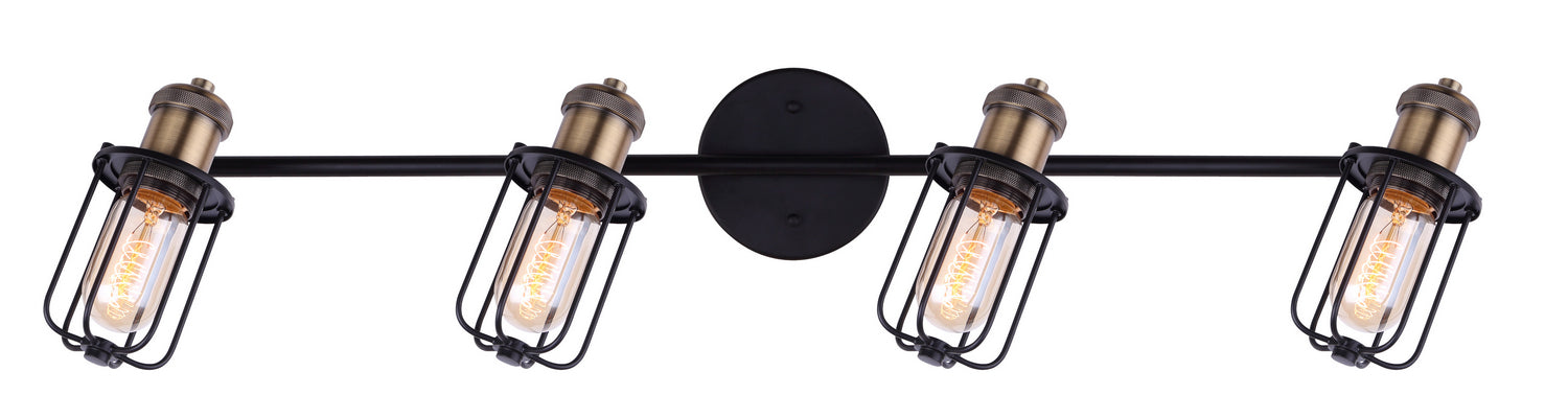 Canarm IT704A04BKG Four Light Track, Matte Black And Gold