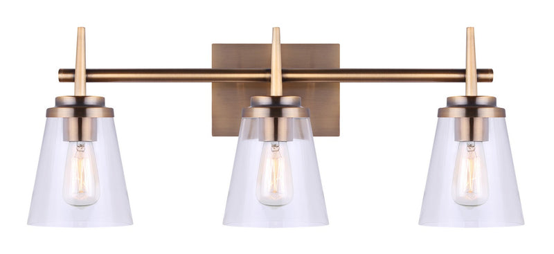Canarm IVL703A03GD Three Light Vanity, Metal