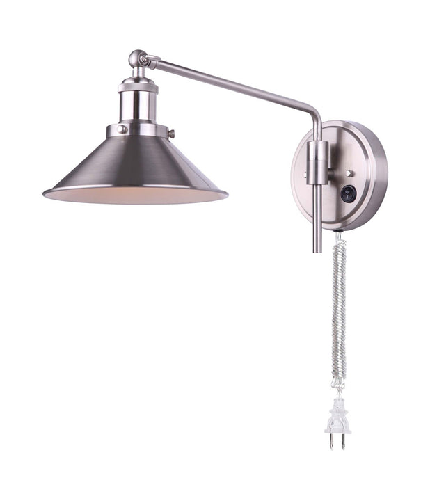 Canarm IWF1017A01BN One Light Wall Sconce, Brushed Nickel