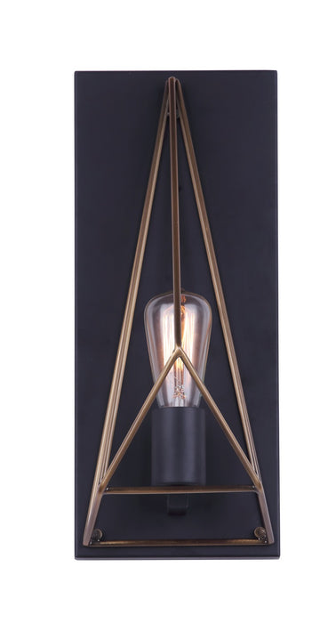 Canarm IWL676A01BKG One Light Wall Sconce, Matte Black And Gold