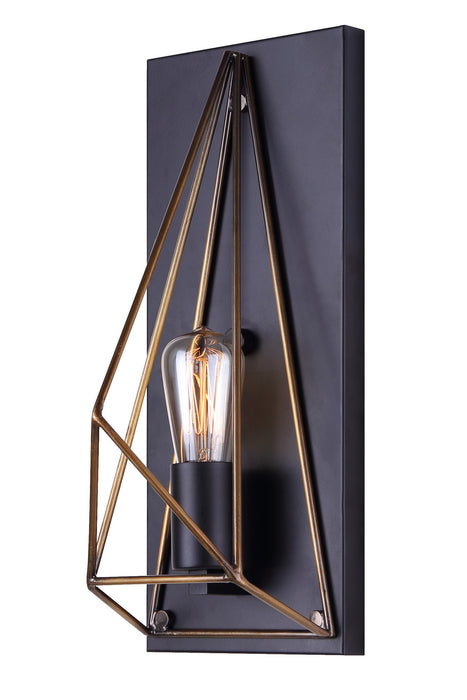 Canarm IWL676A01BKG One Light Wall Sconce, Matte Black And Gold